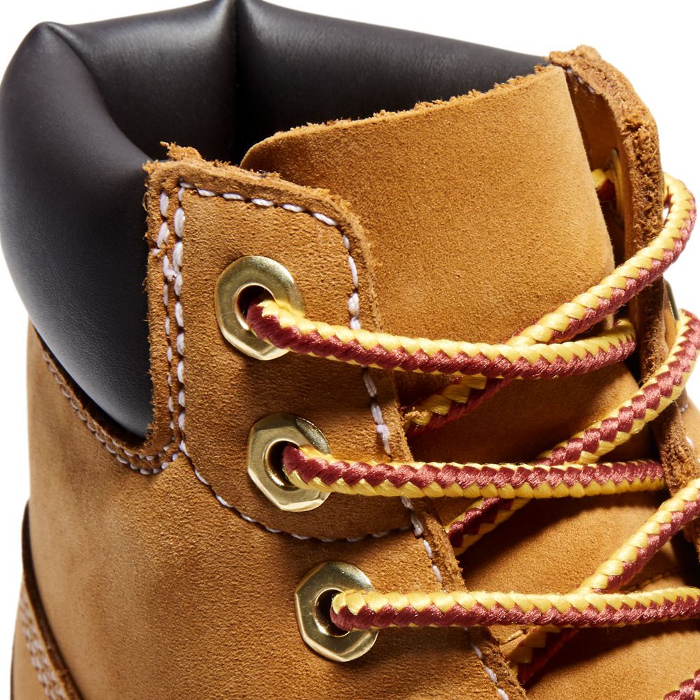 Timberland 6-Inch Μποτακια Παιδικα Καφε - Youth Premium Waterproof - Greece 0184692-YT